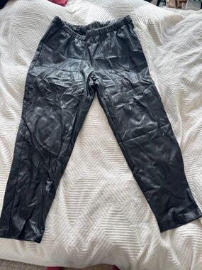 Gap High Rise Vegan Leather Straight Pull-On Pants